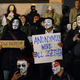 Masked protesters taking part in the “Million Mask March” demonstration organized by activists Anonymous at Traflagar Square in London on Nov. 5, 2014. (Tolga Akmen/Getty Images)